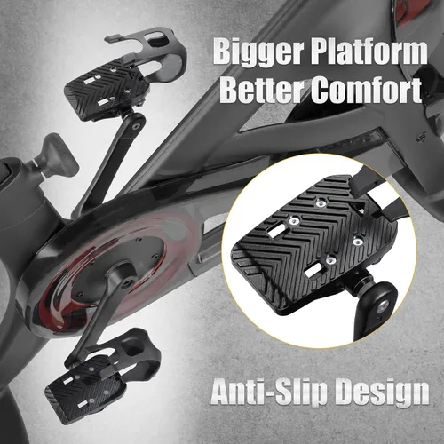 Vista 3 de CyclingDeal Jaulas para dedos – Compatible con pedales Peloton Bike & Bike+ – Convierte pedales Peloton en pedales de doble función – Paseo