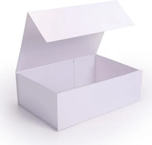Vista 27 de Ditwis Caja de regalo de 12x9x4 pulgadas con tapa de cierre magnético, caja magnética negra y dorada para boda, propuesta de padrinos y damas