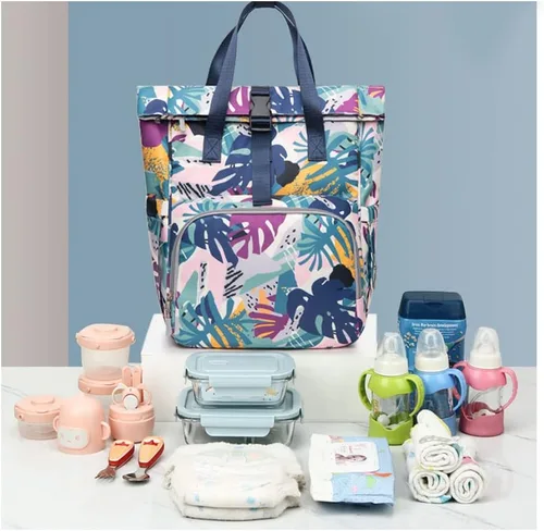 Vista 9 de TFXATFX Mochila de moda, simple, de gran capacidad, ligera, multifuncional, para mamá, casual, portátil, para mamá, Multicolor