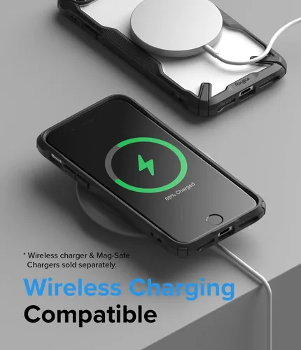 Vista 7 de Ringke Fusion-X - Funda compatible con iPhone SE 5G (3ª generación, 2022), parte trasera dura transparente, resistente, a prueba de golpes, funda
