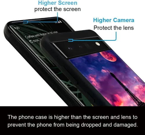 Vista 3 de ZHEGAILIAN Funda compatible con Google Pixel 6A, diseño de patrón de policarbonato duro, funda protectora de TPU suave antideslizante para Google
