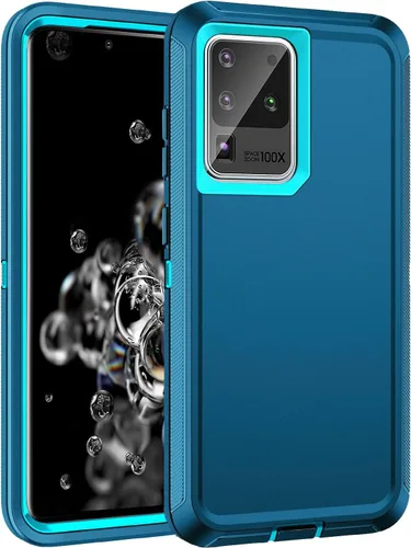 Vista 10 de Funda para Galaxy S20 Ultra 5G, resistente a prueba de golpes, 3 capas, protección de cuerpo completo, funda resistente para Galaxy S20 Ultra de 6.9