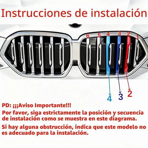 Vista 5 de Insertos de parrilla automotriz para BMW X6 G06 2026-2020 de 6 haces (no para parrilla doble X6), accesorios de parrilla delantera