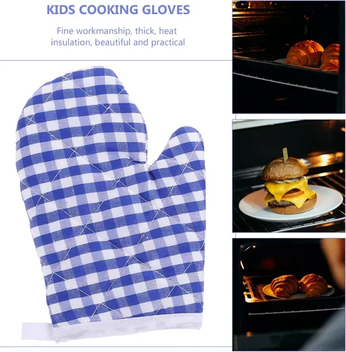 Vista 6 de 2 guantes de horno para cocina de juegos, guantes antiquemaduras, guantes de horno de microondas, guantes de cocina para hornear de forma segura