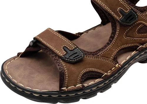Vista 3 de Jousen Men's Sandals Leather Open Toe Beach Sandal Outdoor Summer Sport Sandals