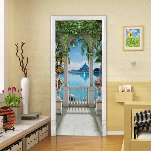 Vista 39 de Calcomanías 3D para puerta, murales para despegar y pegar, papel tapiz de caballo, calcomanías autoadhesivas extraíbles de PVC, impermeable, póster