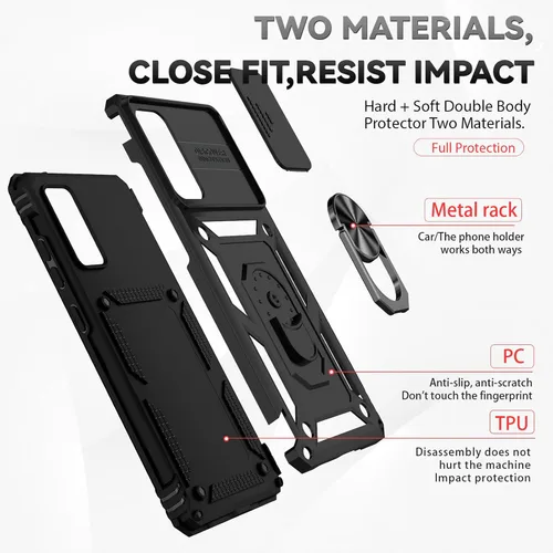 Vista 5 de HNHYGETE Funda para Galaxy S20 FE 5G con protector de pantalla: [grado militar de 20 pies probada en caídas] anillo a prueba de golpes para Samsung