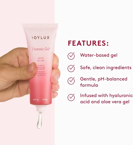 Vista 3 de Joylux - Gel fotónico, para uso con el dispositivo de salud femenina de luz roja vFit, contiene aloe vera y ácido hialurónico para mayor humedad