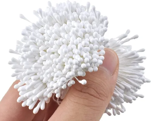 Vista 27 de HAHIYO 1000 piezas de 0.039 in negro perla doble cabeza flor Pistilo para hacer flores, decoración de álbumes de recortes, mini hecho a mano