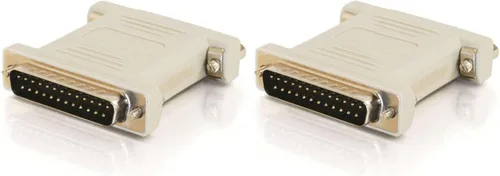Vista 2 de C2G Legrand - Adaptador de módem nulo, DB25 macho a hembra RS232, adaptador de cable serie beige de 1.5 pulgadas, 1 unidad, C2G 02469