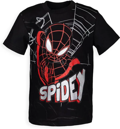 Vista 6 de Marvel Spider-Man - Paquete de 4 camisetas sin botones para niños pequeños a grandes