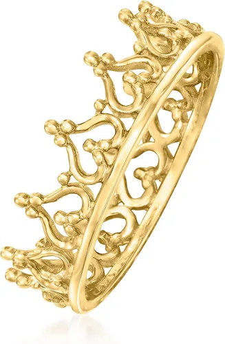 Vista 3 de Ross-Simons Anillo de corona real de oro amarillo de 14 quilates Talla 9 Oro no conocido