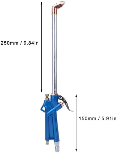 Vista 2 de Pistola de soplado neumática de alcance extendido de 15.75 pulgadas con entrada NPT de 1/4 pulgadas, plumero de aire resistente para limpieza