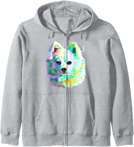 Vista 3 de Perro Volpino Italiano Sudadera con capucha, Negro