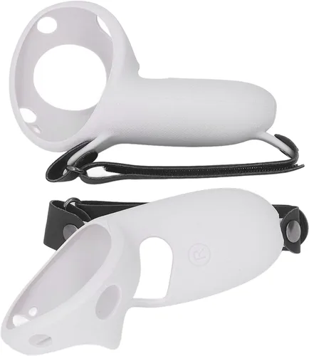 Vista 7 de Dilwe 2 fundas de agarre para controlador táctil, protector de silicona con correas para nudillos para Meta Quest Pro (gris)