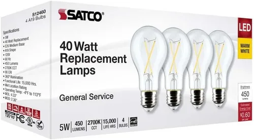 Vista 8 de BOMBILLA LED FLMNT A19 4PK 045923124600