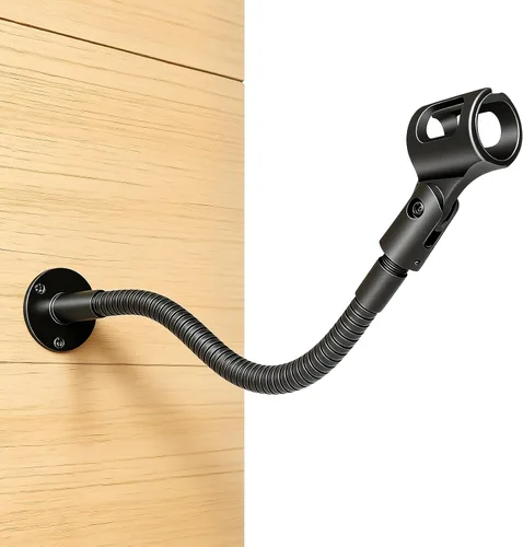 Vista 9 de Soporte de Micrófono - Soporte de Micrófono de Escritorio de Cuello de Cisne Flexible de 9 Pulgadas de Alta Resistencia con Base de Montaje de Brida