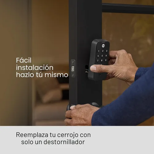 Vista 4 de Yale Code - Cerradura de seguridad para puerta delantera sin llave, gamuza negra