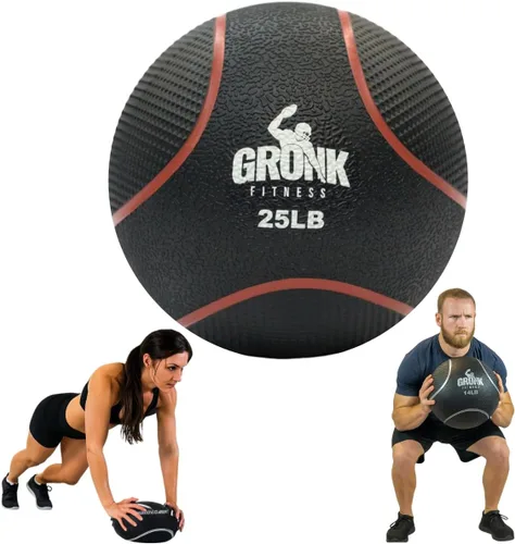 Vista 13 de Gronk Fitness Pelota medicinal de alta calidad, pelota medicinal con peso antideslizante, gran bola de pared para entrenamientos de cuerpo completo