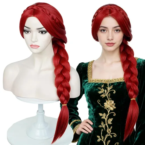 Vista 12 de Aicos Power Cosplay peluca larga naranja recta Cosplay pelucas con Poder naranja