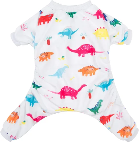 Vista 17 de CuteBone - Pijama de Halloween para perro, enterizos para cachorros, ropa suave para gatos, abrigo de Navidad para mascotas, cómodo traje de cuerpo