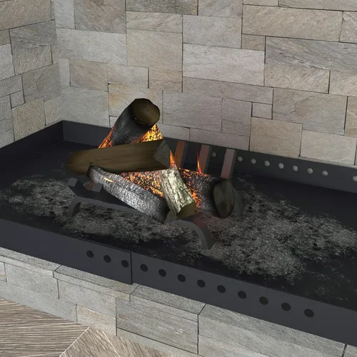 Vista 7 de Bandeja rectangular para chimenea, cenicero expandible para recoger cenizas, acero galvanizado con recubrimiento en polvo, soporte ajustable