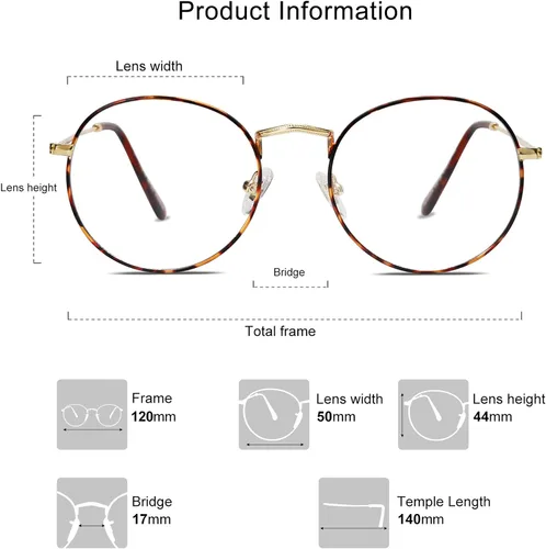 Vista 3 de SOJOS Blue Light Blocking Computer Glasses Round Eyewear Anti Blue Light Lens Preppy Chic SJ5024B