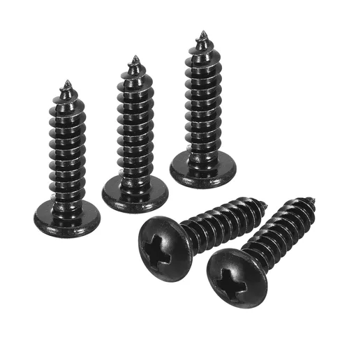 Vista 24 de uxcell 8mm x 3mm Tornillo Phillips de cabeza plana autorroscante, 100 piezas - Tornillo de cabeza redonda de acero inoxidable 304 con rosca completa