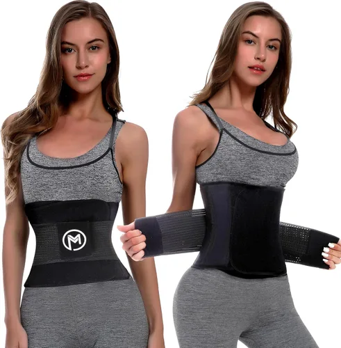 Vista 6 de MERMAID'S MYSTERY Faja reductora de cintura con barras de apoyo para la espalda, cinturón de fitness que mejora el sudor para hombres y mujeres
