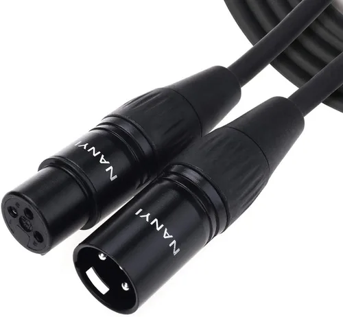 Vista 19 de NANYI XLR cable de micrófono macho a macho, cable de conexión de 3 pines, 1.6 pies 3-pin XLR male to male patch cable; 1.6ft; 25AWG OFC; copper