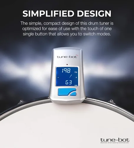 Vista 2 de Tune-Bot Gig Clip-On Afinador Digital para Tambores Acústicos con Pantalla LCD Retroiluminada