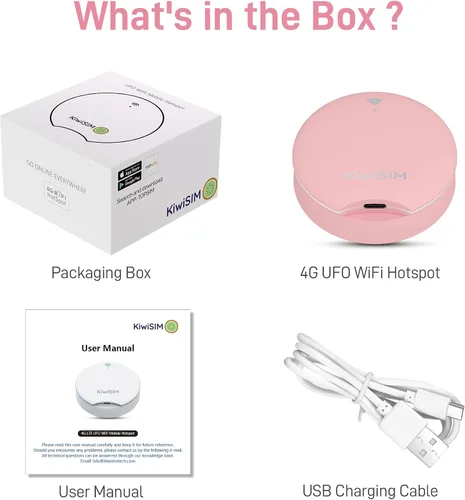 Vista 9 de KiwiSIM Hotspot móvil 4G LTE, dispositivo portátil WiFi 6 con datos de 10 GB durante 30 días, compatible con AT&T, T-Mobile, Verizon, sin contrato