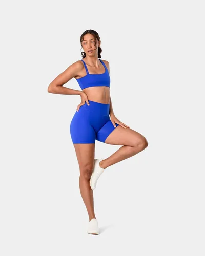 Vista 2 de Kamo Fitness Serenity - Pantalones cortos de cintura alta, entrepierna de 6 pulgadas, sin costura frontal, aptos para muslos, con costuras en V