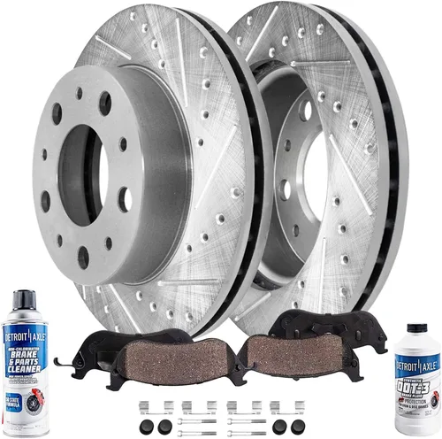 Vista 31 de Detroit Axle - Kit de freno delantero para Ford 2000-2005 Excursion 1999-2004 F-250 F-350 Super Duty Pinza de freno de disco con soporte Pastillas