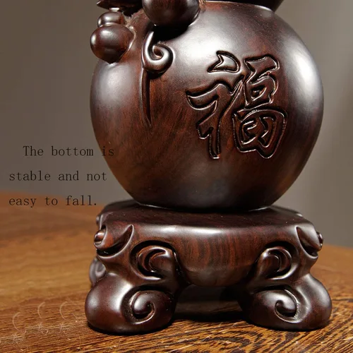Vista 5 de Escultura china de la estatua del feng Shui Escultura de madera de la calabaza de la escultura Decoración del hogar Feng Shui Adornos Artesanías