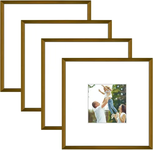 Vista 22 de Golden State Art Portarretratos de 5 x 7 pulgadas con paspartú para fotos de 4 x 6 pulgadas, juego de 4 marcos de aluminio de vidrio real de alta