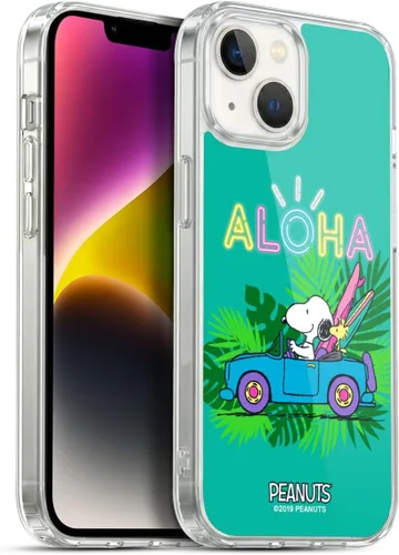 Vista 26 de Head Case Designs Funda de gel suave con licencia oficial de Peanuts Tropical Surf Snoopy Aloha Disco compatible con Apple iPhone 13 Mini Surf