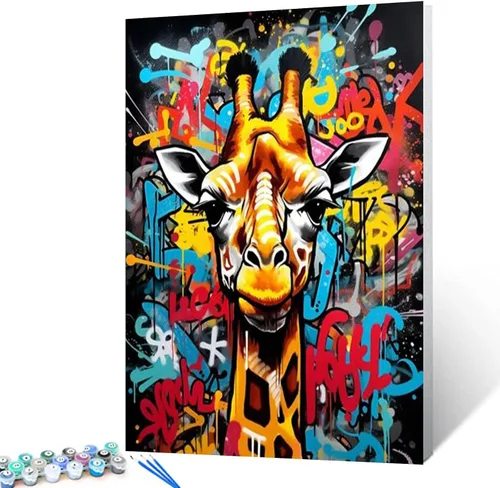 Vista 8 de Tucocoo Kits de Pintura por Números para Adultos y Niños - Labios Graffiti Sacando la Lengua - Pintura al Óleo Digital DIY sobre Lienzo Arte