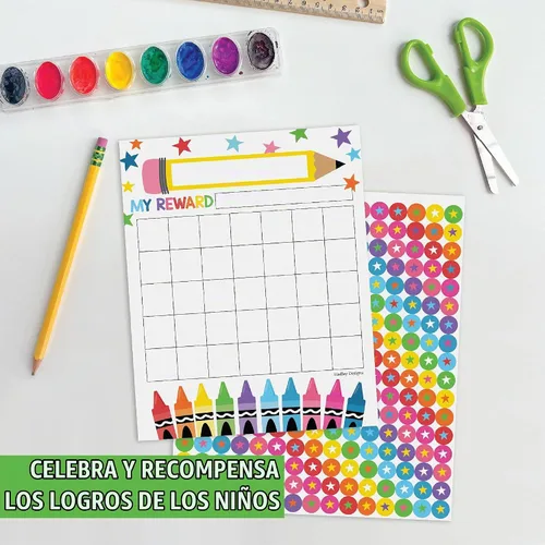 Vista 7 de Tabla de pegatinas para el comportamiento de los niños en casa y gráficos Clásico colorido