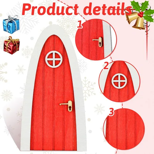 Vista 5 de Hungdao 20 piezas de puertas de hadas de elfo de Navidad, decoración de puertas arqueadas, puertas de hadas, dientes, decoración de Navidad, pequeña