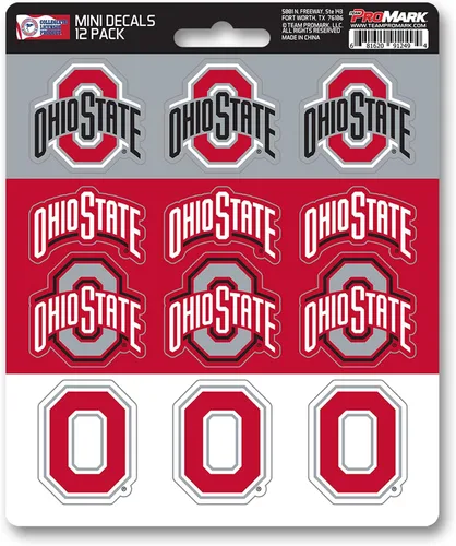 Vista 14 de FANMATS NCAA - Mini calcomanías unisex para adolescentes de la NCAA, paquete de 12