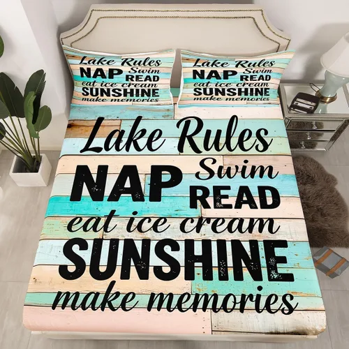 Vista 35 de Erosebridal Fishing Fitted Sheet Twin for Boys, Big Pike Fish Black Bed Sheets for Rustic Farmhouse Lake House Decor, Fishing Bedding Set Marine