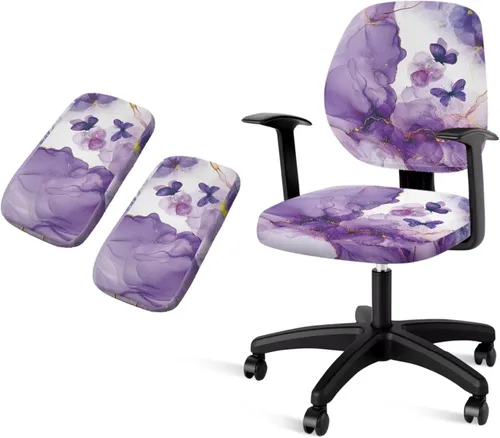 Vista 10 de American Flag Chair Covers Stretchy Office Chair Armrest Covers 4-Pc Set Reusable Soft Patriotic Computer Cover Slipcovers for Game Room and Office