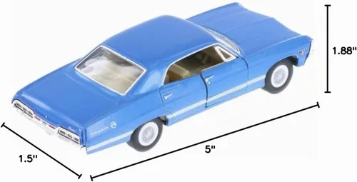 Vista 5 de KiNSMART - Modelo a escala 1/43 compatible con Chevrolet Impala 1967 (azul)