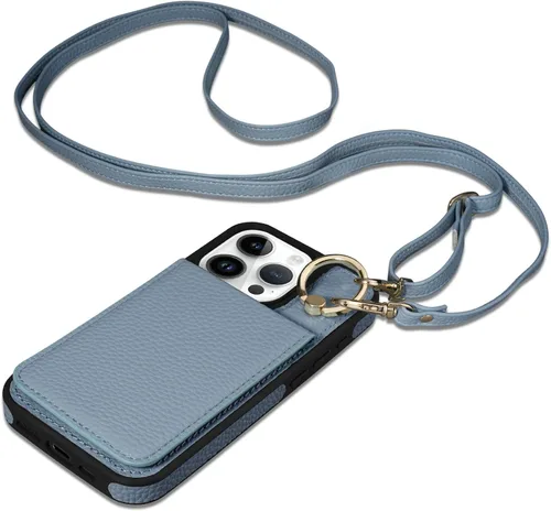 Vista 43 de Funda para iPhone 12 Pro/12, 6.1'', Funda Cartera Cruzada Desmontable con Ranuras para Tarjetas con Bloqueo RFID, Anillo de Soporte 360, Funda Negro