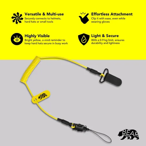 Vista 3 de BearTOOLS Cordón elástico de micro bobina, carga máxima de 2.0 lbs y 19.7 in de doble fijación Cordón de herramienta para herramientas pequeñas