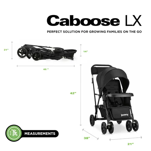 Vista 6 de Joovy Caboose LX Tandem - Cochecito de pie, color negro
