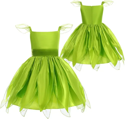 Vista 2 de Disfraz de princesa de hadas para niñas + alas de mariposa para fiesta de cumpleaños Halloween, Navidad, carnaval, cosplay