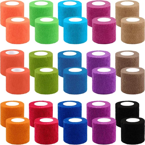 Vista 14 de BQTQ 30 rollos de vendajes autoadhesivos de 3 pulgadas, vendajes autoadhesivos de 3 pulgadas, vendaje elástico para esguinces de hinchazón de muñeca