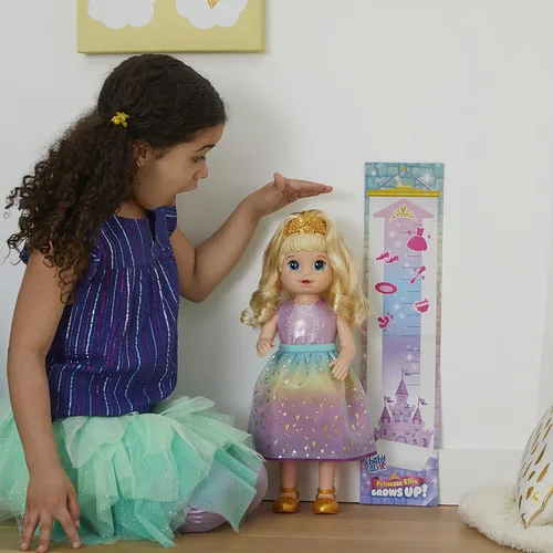 Vista 2 de Baby Alive Princesa Ellie Grows Up! Muñeca interactiva con accesorios, juguetes para más de 3 años, 18 pulgadas